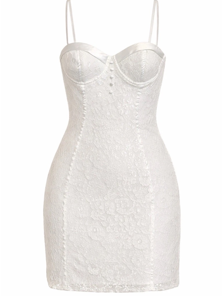 Fashion Nova White Lace Bustier Mini Dress Bridal Engagement Rehearsal Rush